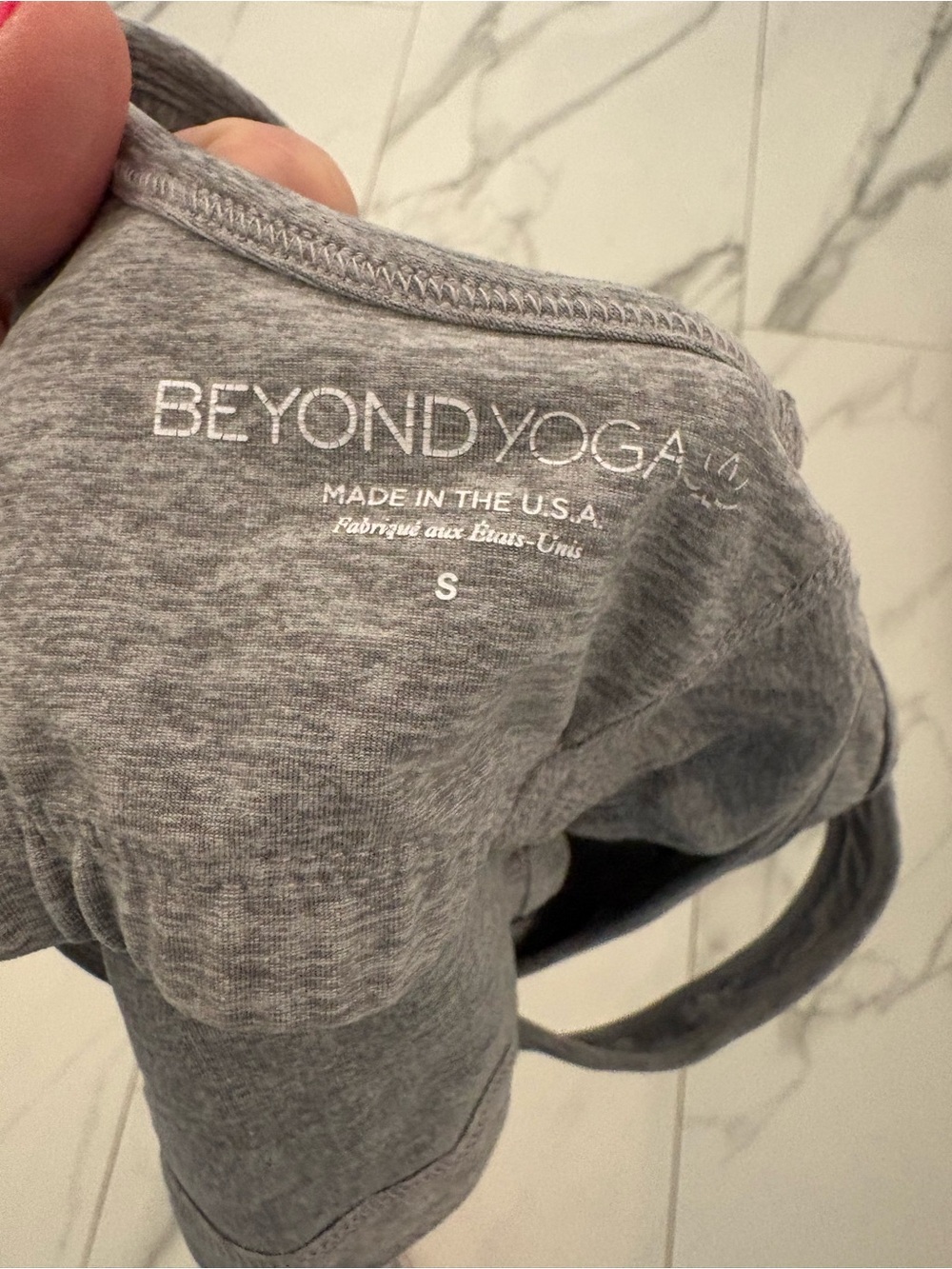 Beyond Yoga Heather Grey Racerback Crop Tank - Picture 3 of 3